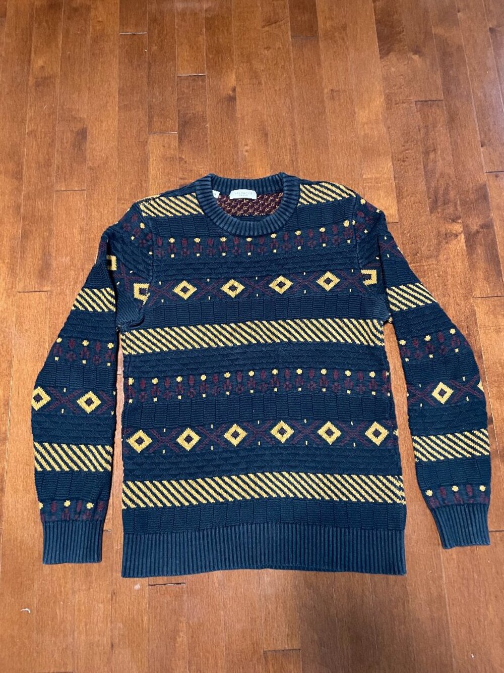 Selected Homme Geometric Fair Isle Sweater